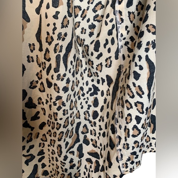 ATM Camel Black Mixed Leopard Print Button Boyfriend Shirt Size Large - Picture 6 of 12